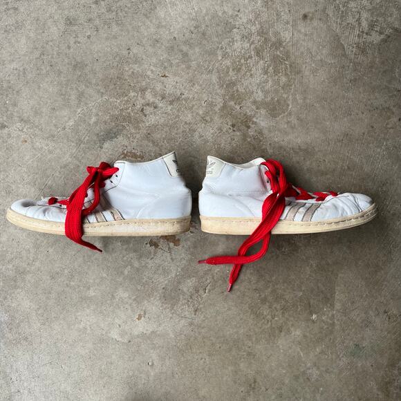 VINTAGE FRENCH ADIDAS WHITE SNEAKER SHOES MENS 12 80S - Picture 3 of 4